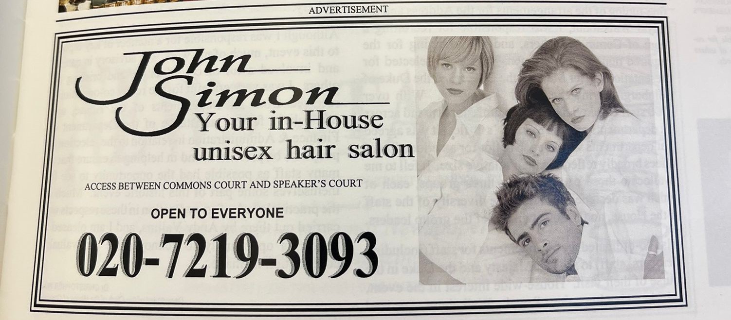 Magazine advertisement for John Simon (2002)